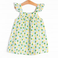 Hawaiian Punch Muslin Dress, Blue