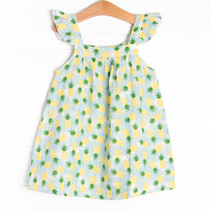 Hawaiian Punch Muslin Dress, Blue