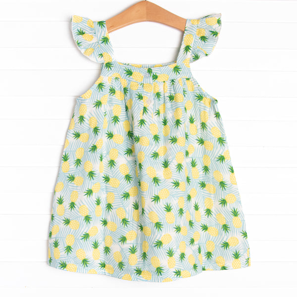 Hawaiian Punch Muslin Dress, Blue