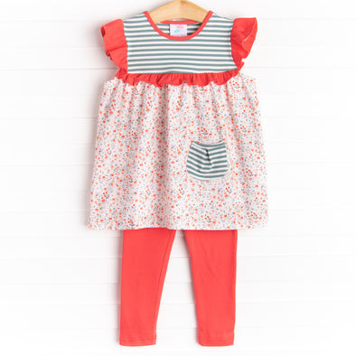 Flowers For Everyone Legging Set, Red