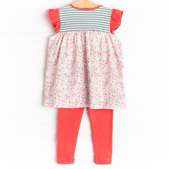 Flowers For Everyone Legging Set, Red