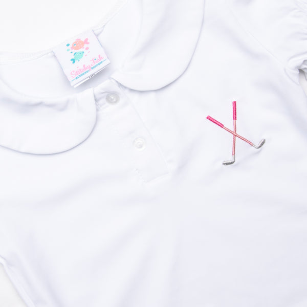 Caddy Cutie Embroidered Short Set, Pink