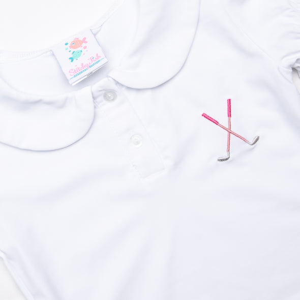 Caddy Cutie Embroidered Short Set, Pink