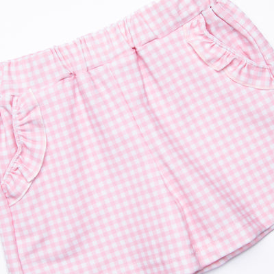 Caddy Cutie Embroidered Short Set, Pink