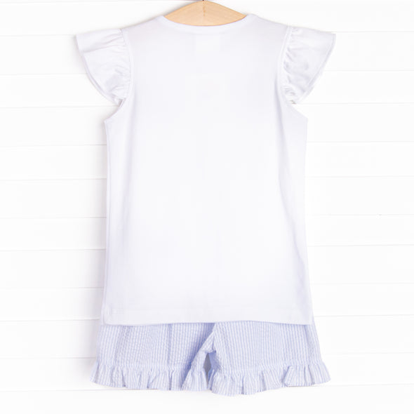 Fireworks and Freedom Smocked Short Set, Blue