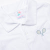 Tennis Time Embroidered Top, White