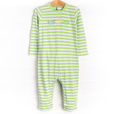 Dino Parade Applique Romper, Green