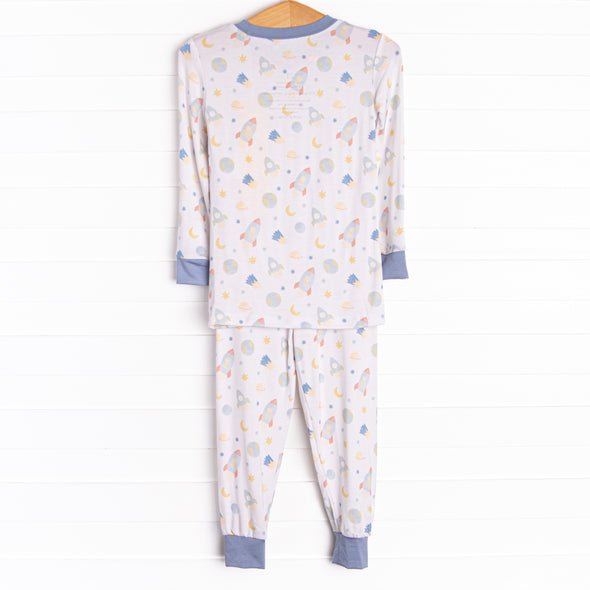 Shoot for the Stars Bamboo Pajama Set, Blue