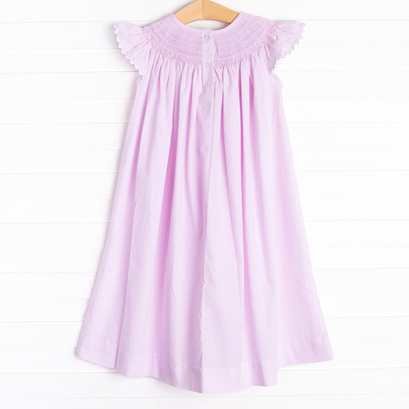 Dip and Dive Smocked Bishop Dress, Pink