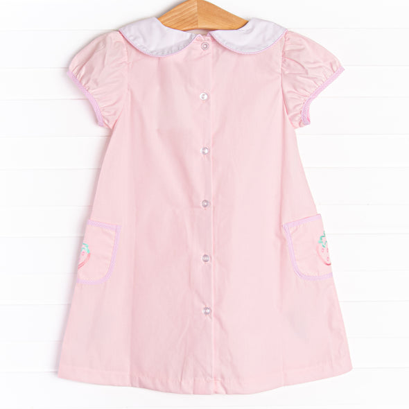 Taste of Sweetness Embroidered Pocket Dress, Pink