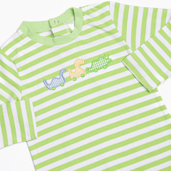 Dino Parade Applique Romper, Green