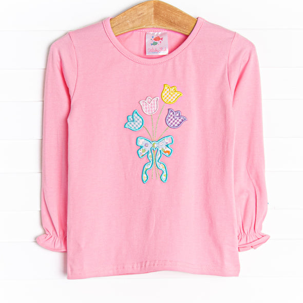 Petal Party Applique Top, Pink