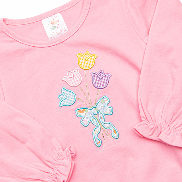 Petal Party Applique Top, Pink