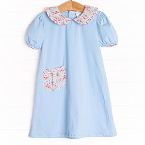 English Garden Pocket Dress, Blue