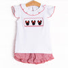 Mouse Moments Smocked Ruffle Short Set, Red Stripe