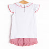 Mouse Moments Smocked Ruffle Short Set, Red Stripe