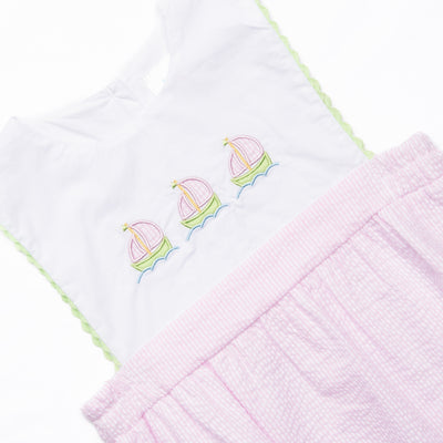 Sailboat Sweetie Applique Dress, Pink