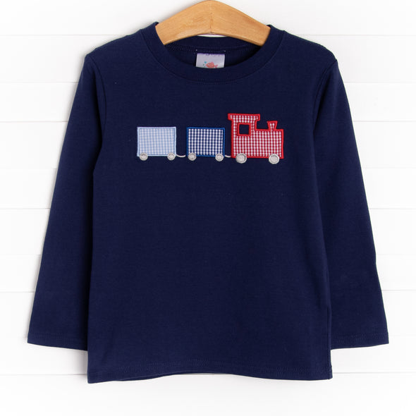 Conductor Cutie Applique Top, Navy
