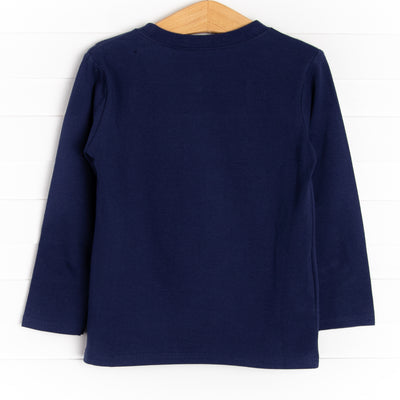 Conductor Cutie Applique Top, Navy