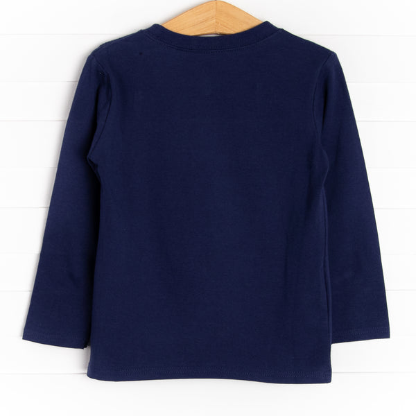 Conductor Cutie Applique Top, Navy