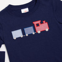Conductor Cutie Applique Top, Navy