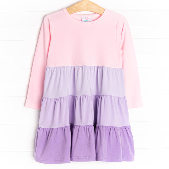 Color Me Cute Long Sleeve Dress, Pink