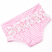 Slices and Stripes Long Sleeve Rash Guard Bikini, Pink