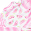 Slices and Stripes Long Sleeve Rash Guard Bikini, Pink
