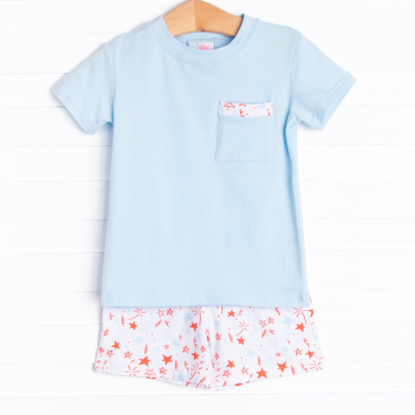 Firecracker Fun Short Set, Blue