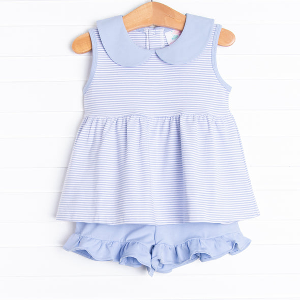 Pippa Short Set, Periwinkle Stripe