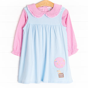 Adventures Ahead Applique Jumper Set, Blue