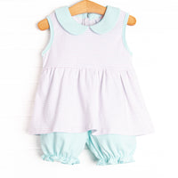 Marcella Pima Bloomer Set, Pink Stripe