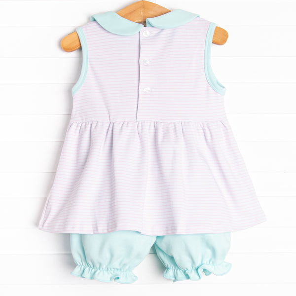 Marcella Pima Bloomer Set, Pink Stripe