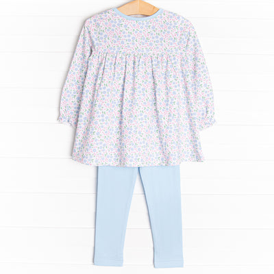Flower Power Legging Set, Blue