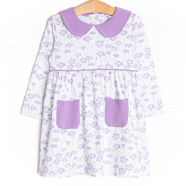 Field of Dreams Long Sleeve Dress, Purple