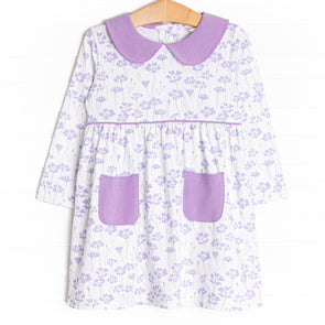 Field of Dreams Long Sleeve Dress, Purple