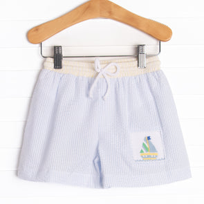 Summer Sails Smocked Swim Trunks, Blue