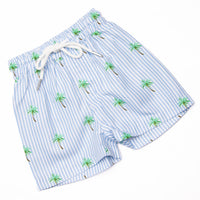 Palm Tree Paradise Swim Trunks, Blue