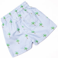 Palm Tree Paradise Swim Trunks, Blue