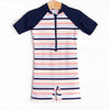 Sunset Stripes One Piece Rash Guard, Blue