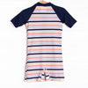 Sunset Stripes One Piece Rash Guard, Blue