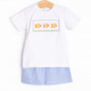 School of Fish Smocked Short Set, Blue