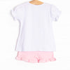 Cool Down Cutie Applique Ruffle Short Set, Pink