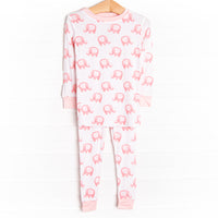 Safari Sleepover Bamboo Pajama Set, Pink