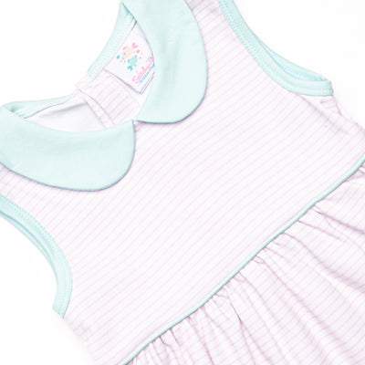 Marcella Pima Dress, Pink Stripe