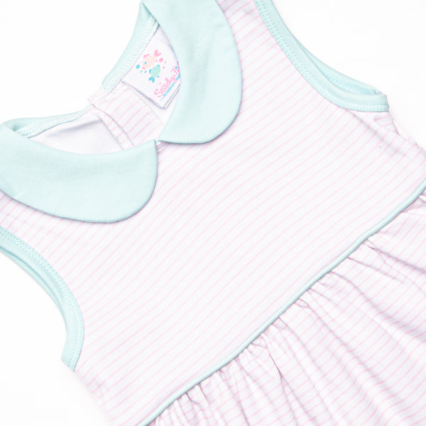Marcella Pima Dress, Pink Stripe