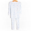 Watercolor Wonder Bamboo Pajama Set, Blue