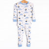 Whales and Sails Bamboo Pajama Set, Blue