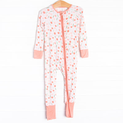 Terracotta Tulips Bamboo Zippy Pajama, Red