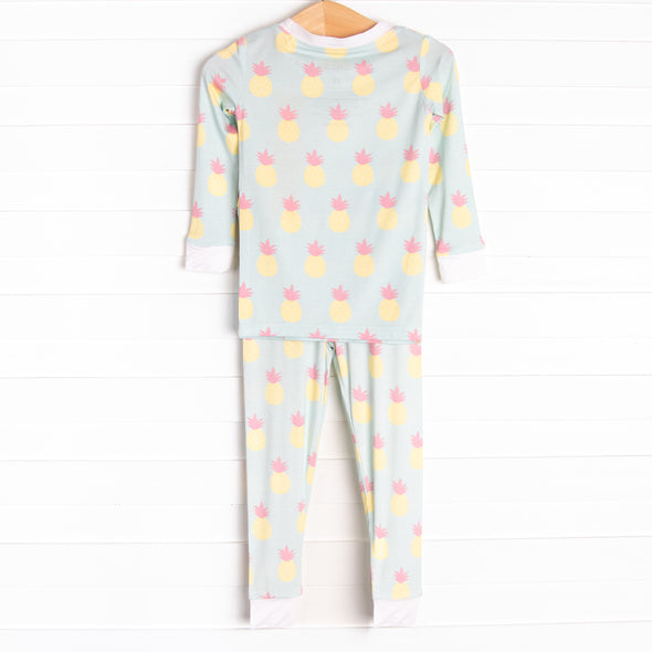 Pineapple Paradise Bamboo Pajama Set, Green